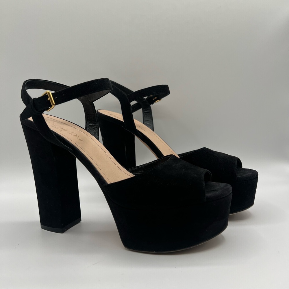Christian Dior Black platform sandal heels size EU 39.5